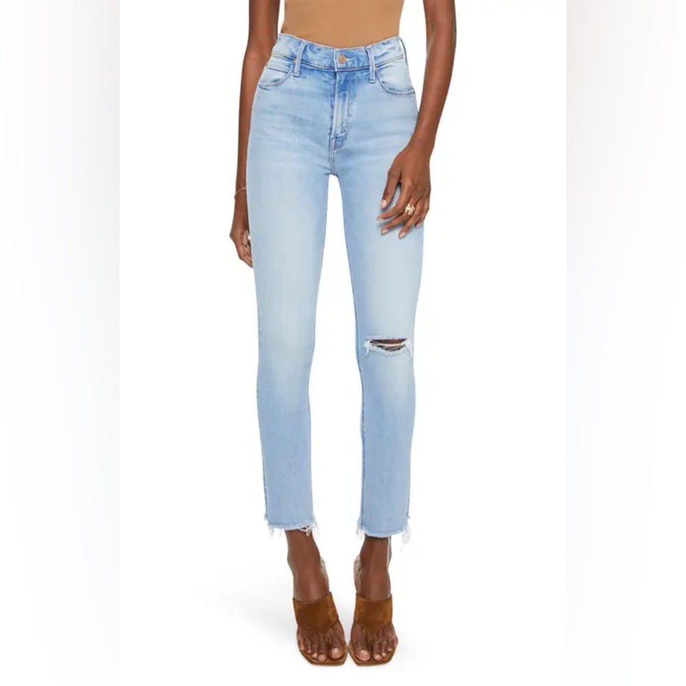 New Mother Denim The Mid Rise Dazzler Ankle Fray In Hopeless Romantic 28